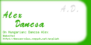 alex dancsa business card